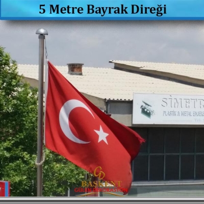5 Metre Paslanmaz Çelik Sonsuz Dönerli Bayrak Direği