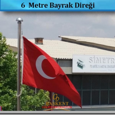 6 Metre Paslanmaz Çelik Sonsuz Dönerli Bayrak Direği