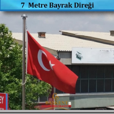 7 Metre Paslanmaz Çelik Sonsuz Dönerli Bayrak Direği