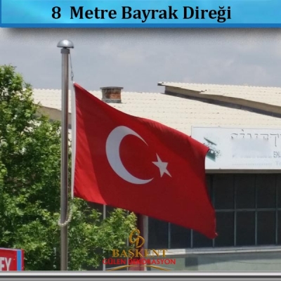 8 Metre Paslanmaz Çelik Sonsuz Dönerli Bayrak Direği