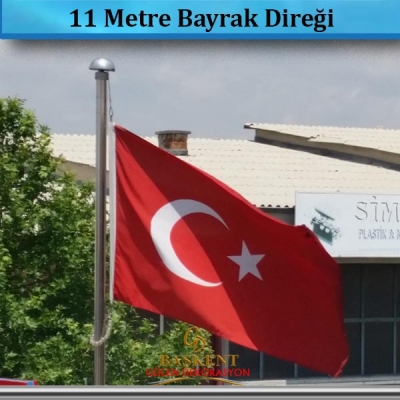 11 Metre Paslanmaz Çelik Sonsuz Dönerli Bayrak Direği