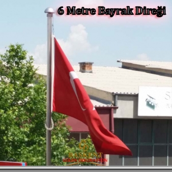 6 Metre Paslanmaz Çelik Sonsuz Dönerli Bayrak Direği