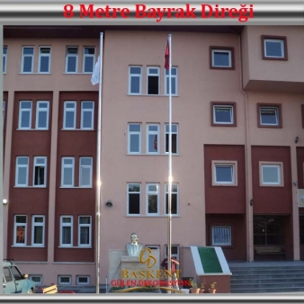 8 Metre Paslanmaz Çelik Sonsuz Dönerli Bayrak Direği