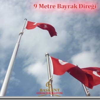 9 Metre Paslanmaz Çelik Sonsuz Dönerli Bayrak Direği