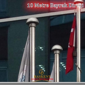 10  Metre Paslanmaz Çelik Sonsuz Dönerli Bayrak Direği