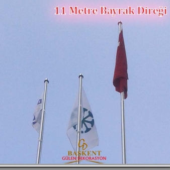 11 Metre Paslanmaz Çelik Sonsuz Dönerli Bayrak Direği