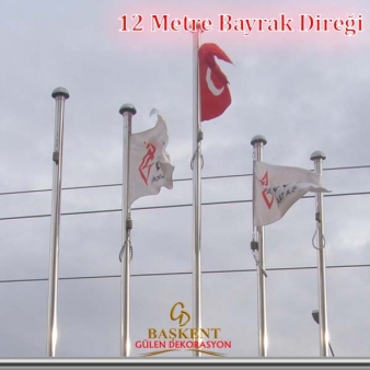 12  Metre Paslanmaz Çelik Sonsuz Dönerli Bayrak Direği